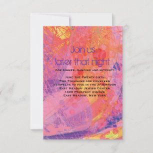 CARTÃO DE RECEPÇÃO DO Bat Mitzvah TEXTURED STAR