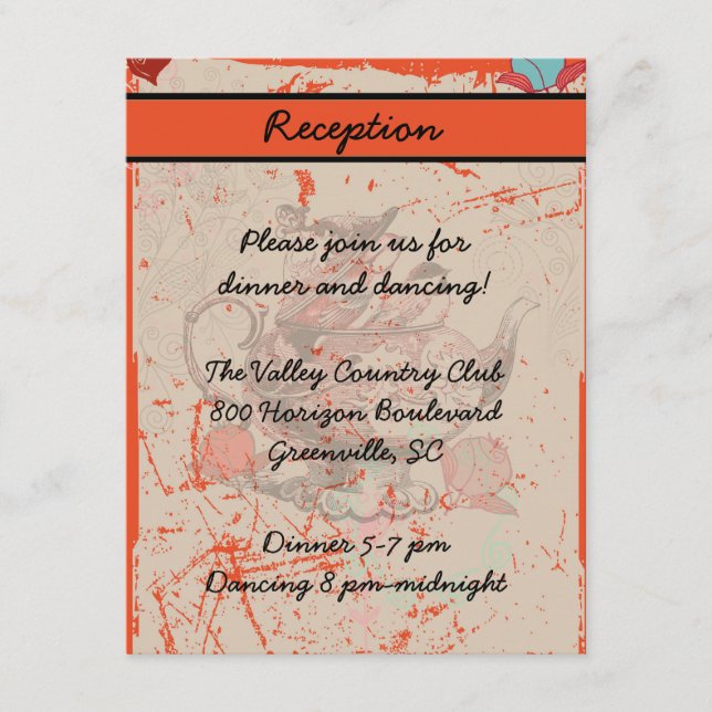 Cartão de Recepção Fantasia de Buve Grunge (Frente)