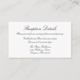 Cartão de recepção formal