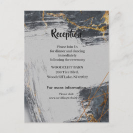 Cartão de recepção geométrico com brilho de mármor