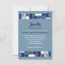 Cartão de recepção Mitzvah do Bar do Bar MOD SO