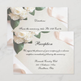 Cartão de Recepção Modelo de Casamento Branco Pers