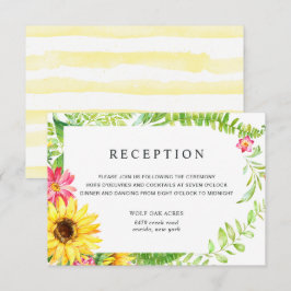 Cartão de Recepção para um Casamento de Girassóis