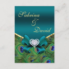 Cartão de recepção Pavão Azul