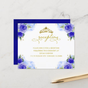 Cartão de Recepção Quinceanera Azul Real Econômico