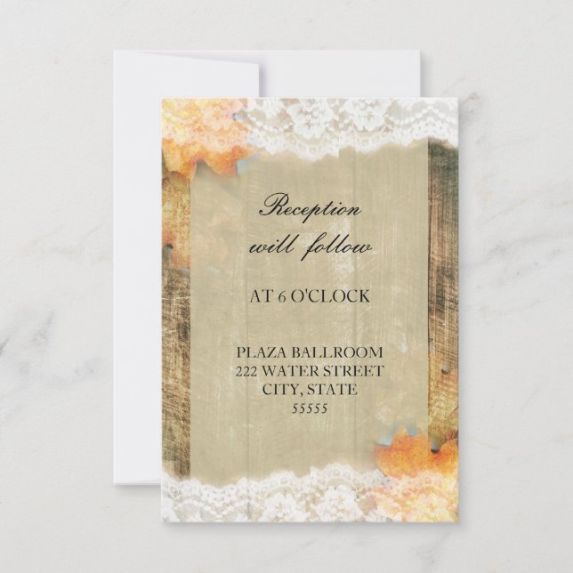 Cartão de Recepção Russo de rendas de outono (Frente)