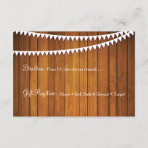 Cartão de Recepção Rustic de Detalhes do Casamento