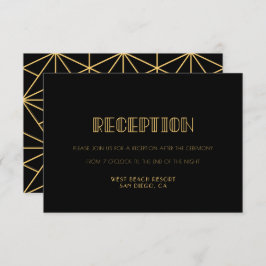 Cartão de recepção simples Vintage 1920 deco