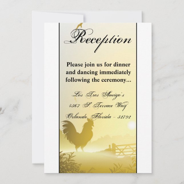 Cartão de recepção Sunny Morning Fazenda Country R (Frente)