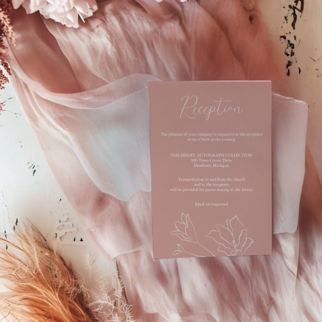 Cartão de Recepção Terracotta | Boho Design de Des (Criador carregado)