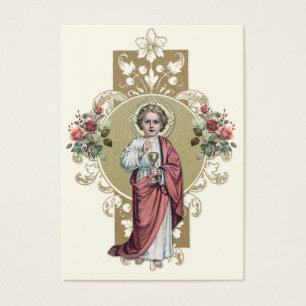 Cartão de Recordação Católico da Primeira Comunhão