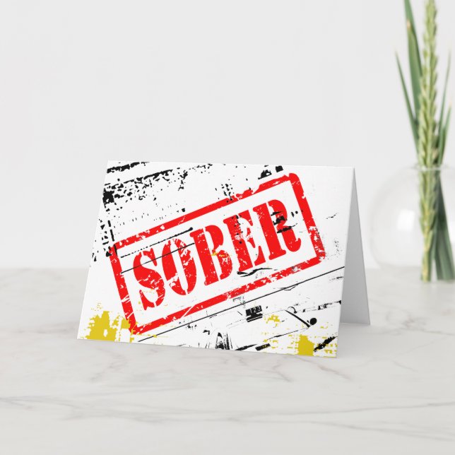 Cartão de recuperação Sobriety Sober Stamp Sober G (Frente)