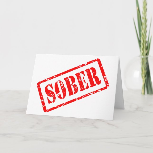 Cartão de recuperação Sobriety Sober Stamp Sober G (Frente)