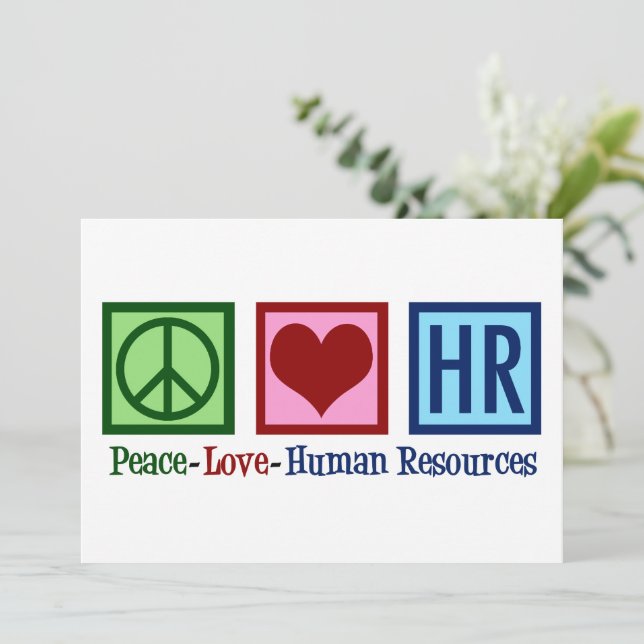 Cartão de Recursos Humanos do Peace Love (Em pé/Frente)