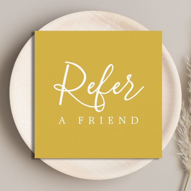 Cartão de Referência Branco Simples sobre Ouro Ele (Criador carregado)