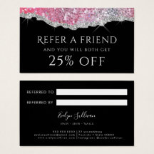 cartão de referência brilhante cor-de-rosa