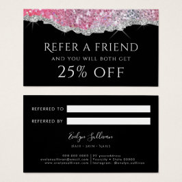 cartão de referência brilhante cor-de-rosa