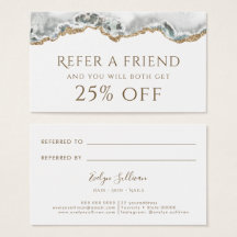 Cartão de Referência de Agato Branco