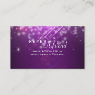 Cartão de REFERÊNCIA DE AMIGO do Salão Purple Spar