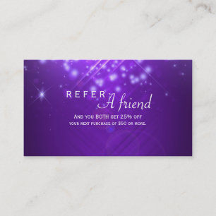 Cartão de REFERÊNCIA DE AMIGO do Salão Purple Spar