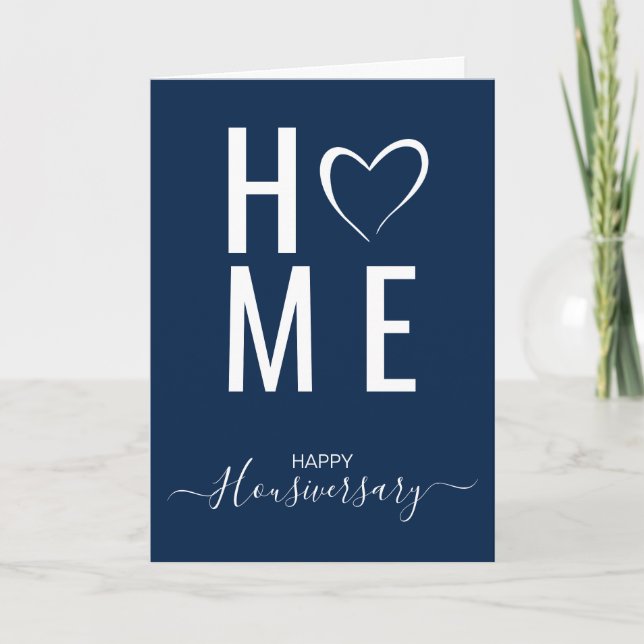 Cartão de referência de aniversário de casa feliz (Frente)