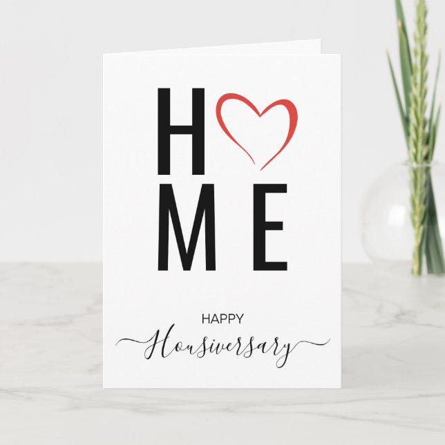 Cartão de referência de aniversário de casa feliz (Frente)