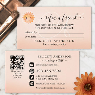 Cartão de Referência de Código QR Logo Peach Beaut
