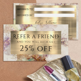 Cartão de referência de cor d'água e folha de ouro