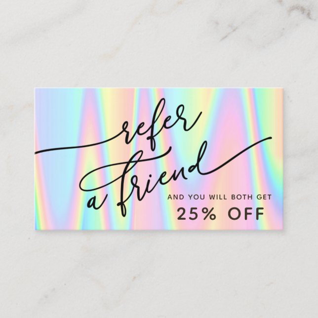 cartão de referência de fundo de cores pastel (Frente)