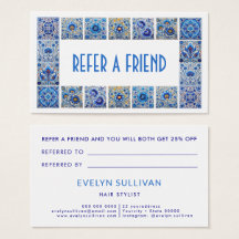 Cartão de referência de quadro de azulejos mediter