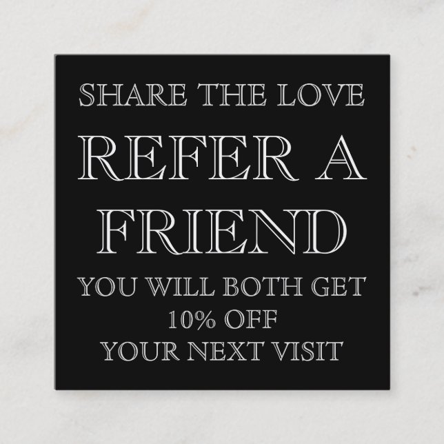 Cartão de Referência de Salão de Bela Branca e Neg (Frente)