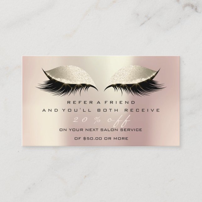 Cartão de Referência de Salão Rosa Maquineira Maqu (Frente)