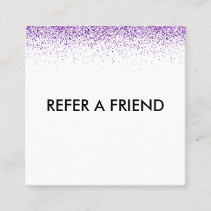 Cartão de Referência de Salão roxo com brilho de l