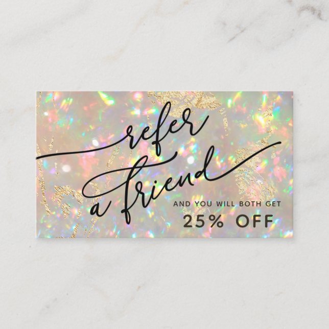 cartão de referência de textura opal brilhante (Frente)