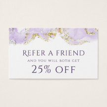 Cartão de referência de tinta de lavanda