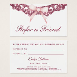 Cartão de referência do arco rosa com imagem brilh