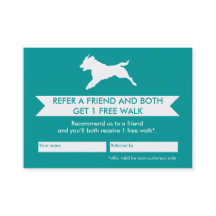 Cartão de Referência do Dog Walker - Personalizáve