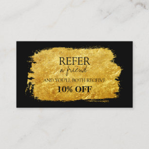 Cartão de Referência Dourado Faux Foil Brush