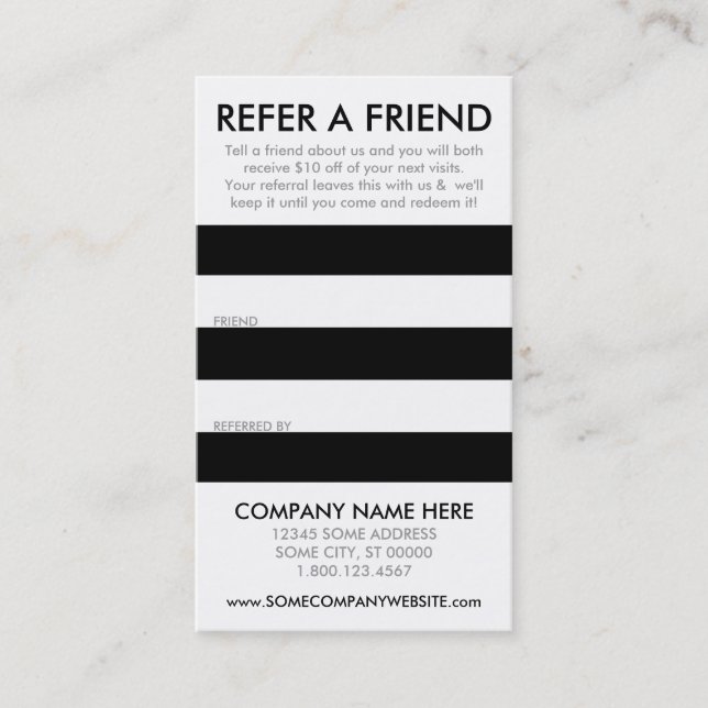 cartão de referência estriado (Frente)