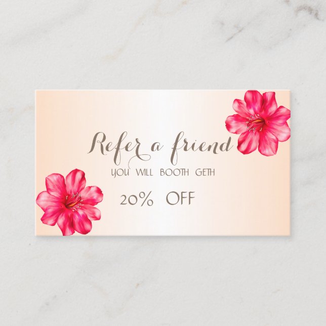 Cartão de Referência Hibiscus Elegante e Sofistica (Frente)