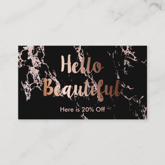 Cartão de Referência | Makeup Artist Rosa Dourado  (Frente)