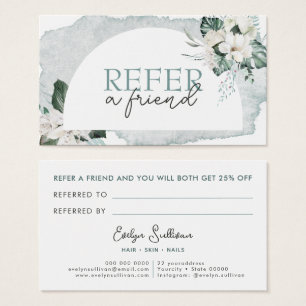 Cartão de referência para a aquarela e flores bran