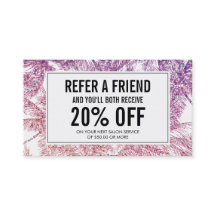 Cartão de Referência para Palmas Tropicais Roxo/Ro