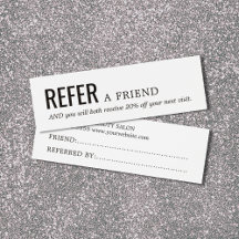 Cartão de referência preto e branco Elegante simpl