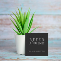 Cartão de referência preto e branco Elegante simpl