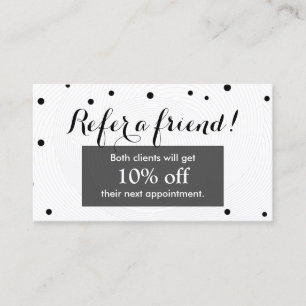 Cartão de Referência Salão preto e branco modern