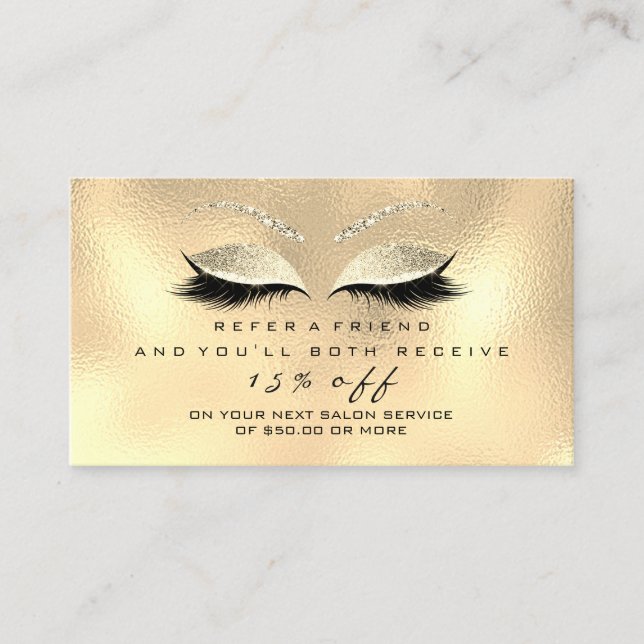 Cartão de Referência Salão Skinny Makeup Lash Cham (Frente)