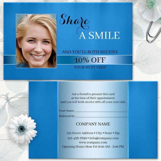 Cartão de Referência Share A Smile Azul (Criador carregado)