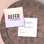 Cartão de Referência Simples de Pastel Leve Elegan<br><div class="desc">Cartão de referência simples de preto quadrado e de textura pastel leve para profissionais ligados à beleza. Design simples,  totalmente personalizável.</div>