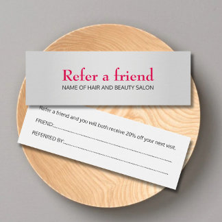 Cartão de Referência Simples Faux Silver Pink Eleg